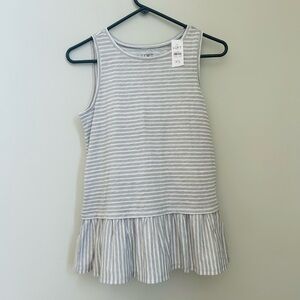 LOFT outlet (with tags on) grey and white striped tank top